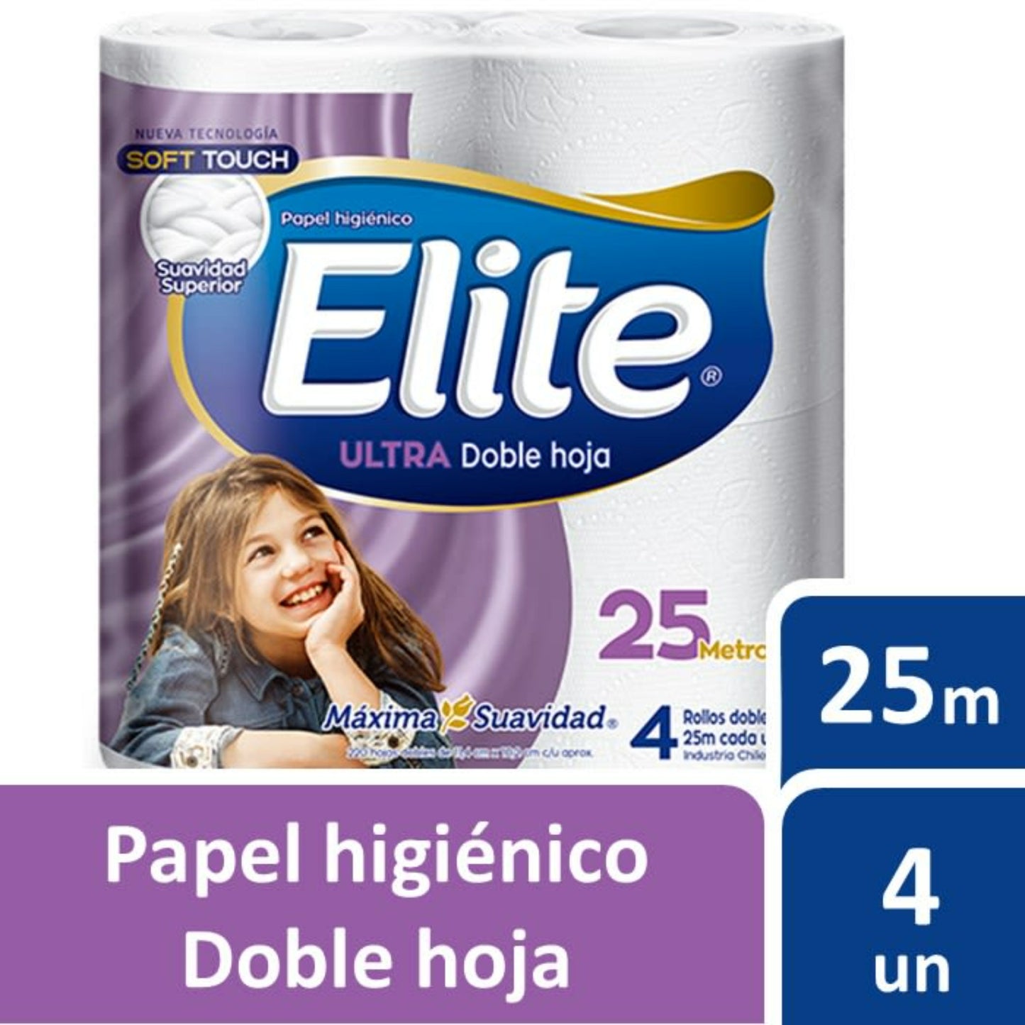 Papel Higiénico Elite 25 metros pack 4 rollos