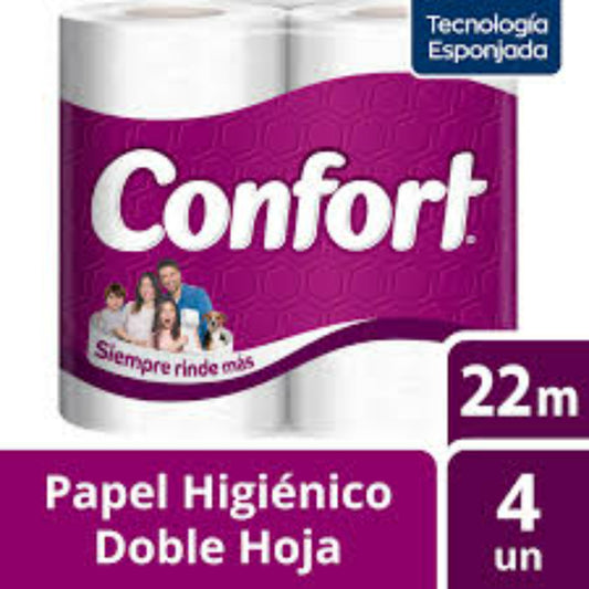 Papel Higiénico Confort 22 metros pack 4 rollos